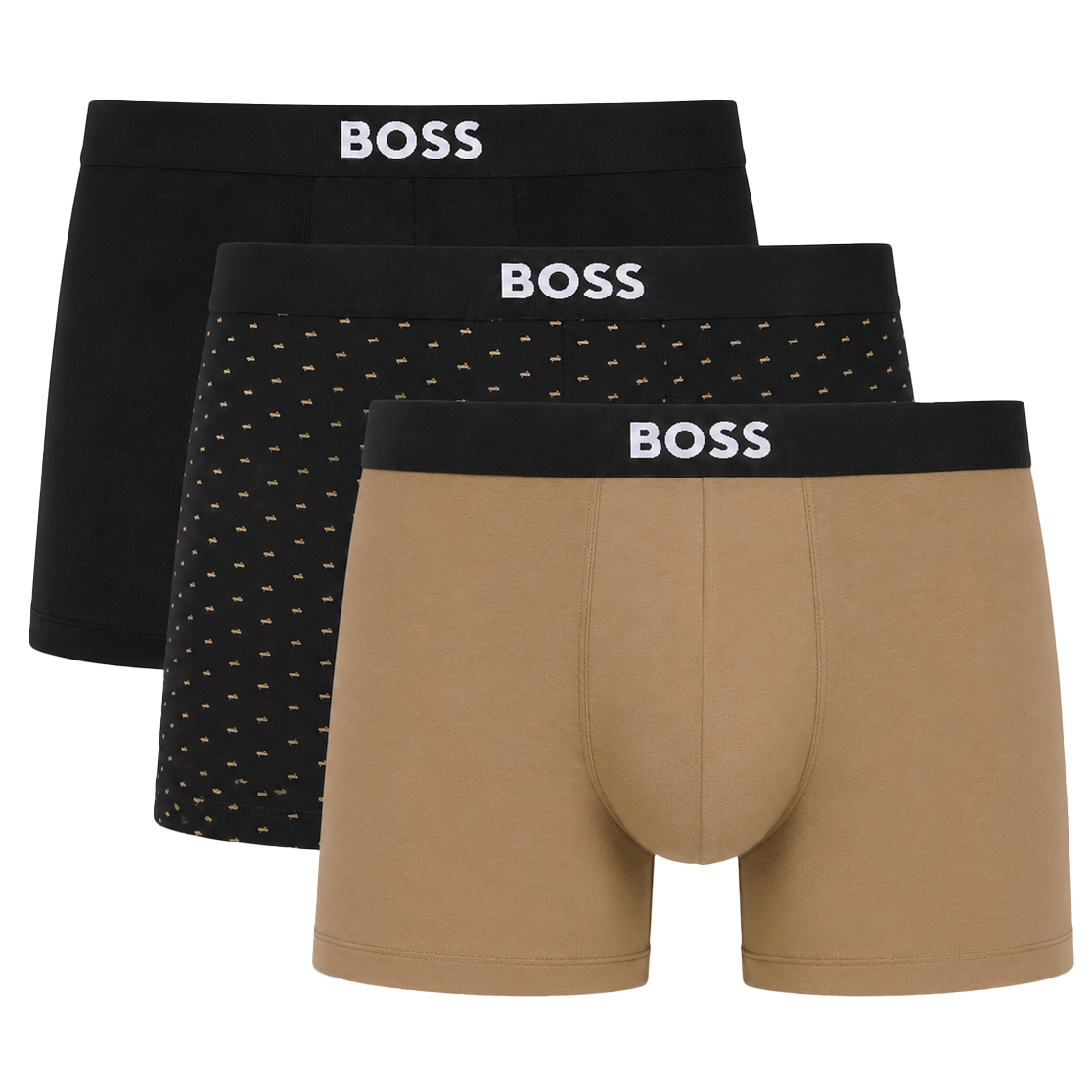 Boss ONE boxershorts 3-pack beige/zwart
